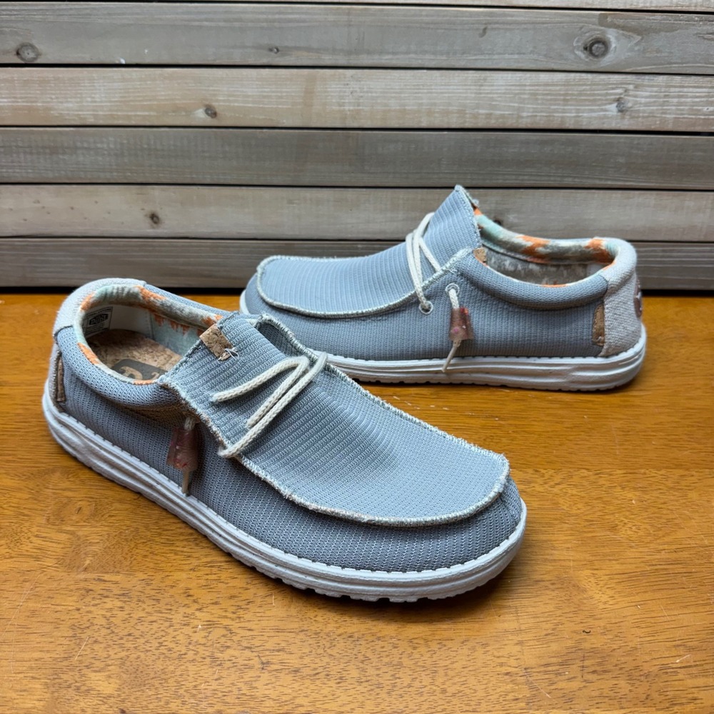 Hey Dude Wally Knit Cobblestone Grey Slip On Loafers Mens Size 9 40057-2V3
